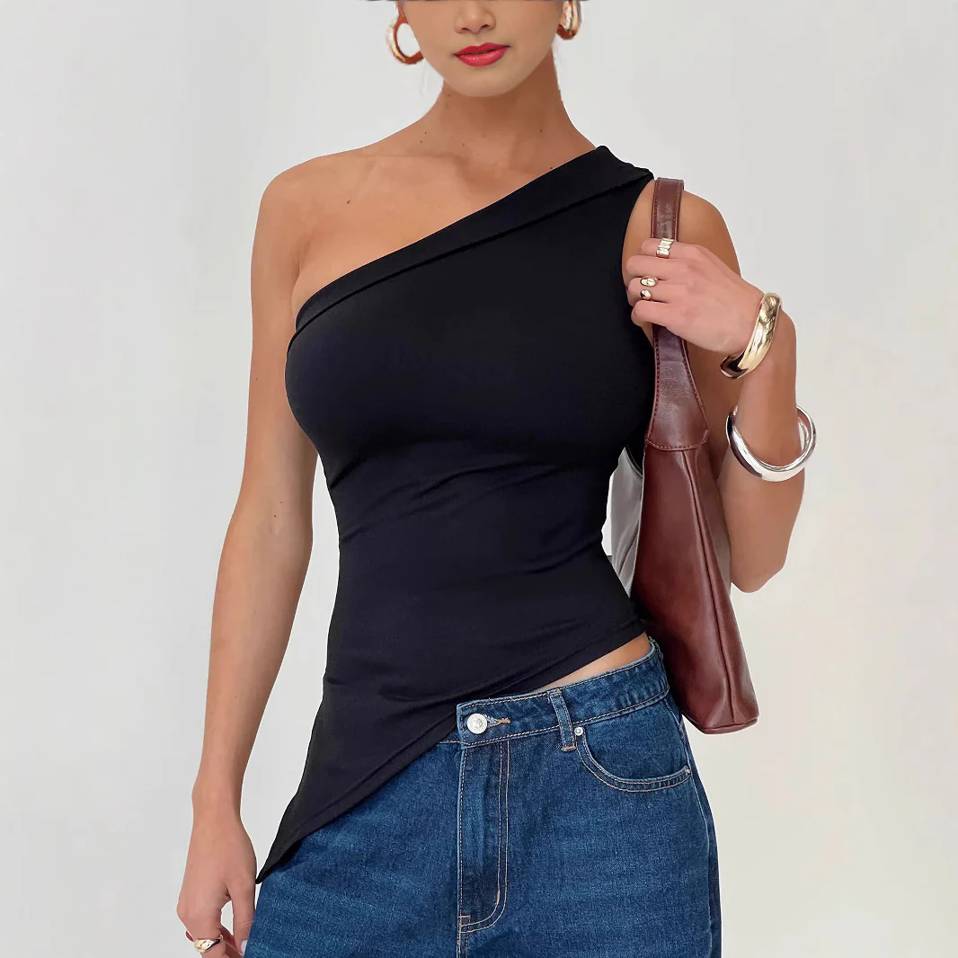 Damen asymmetrisches ärmelloses Top mit einzigartigem Design WOLFF - Image 4