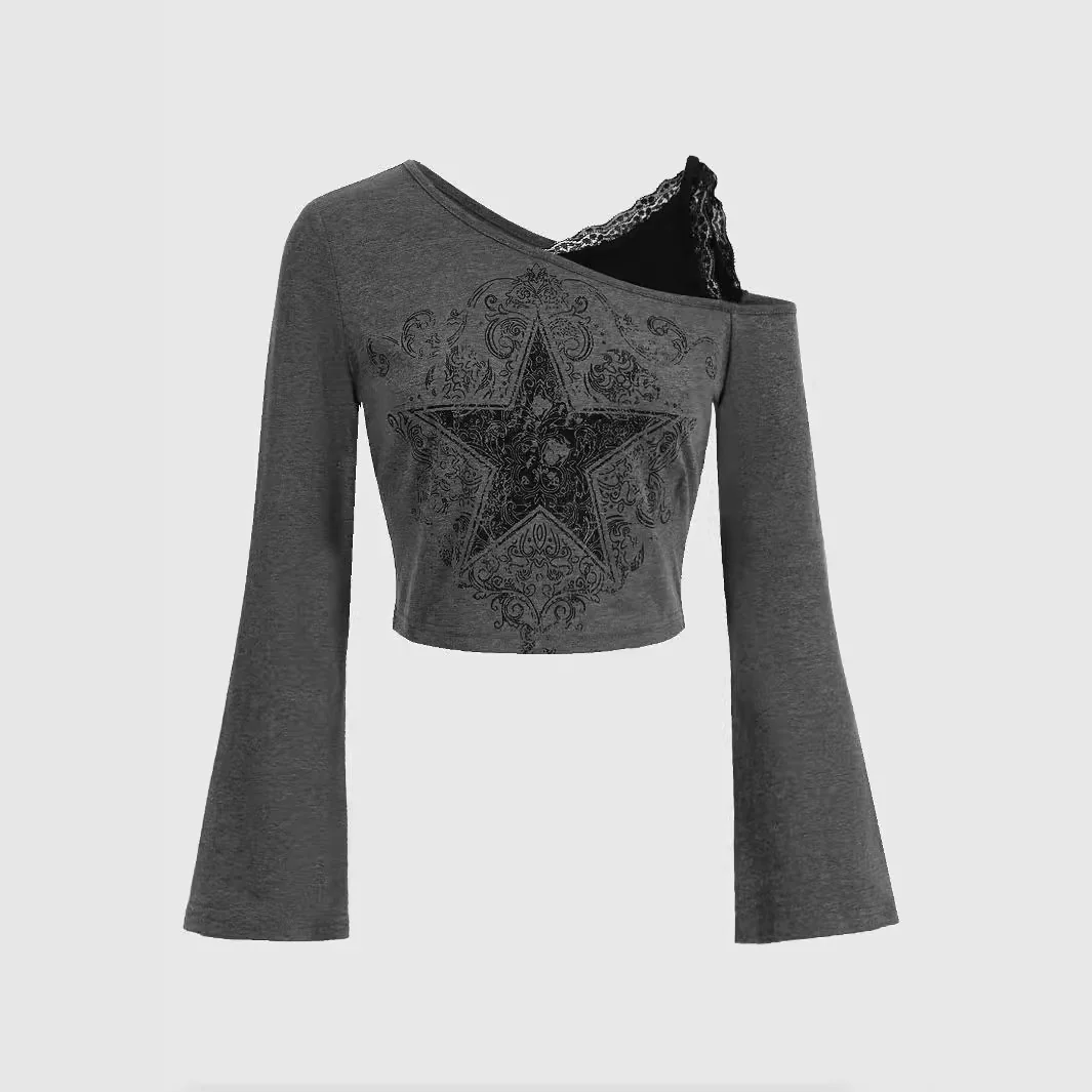 Damen asymmetrisches Crop-Top mit detailverziertem Sternen-Motiv WOLFF - Image 6