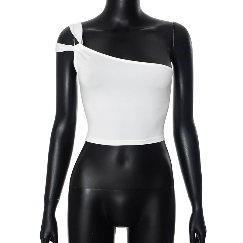 Damen asymmetrisches Crop-Top mit einer Schulter und modischem Destin WOLFF - Image 5