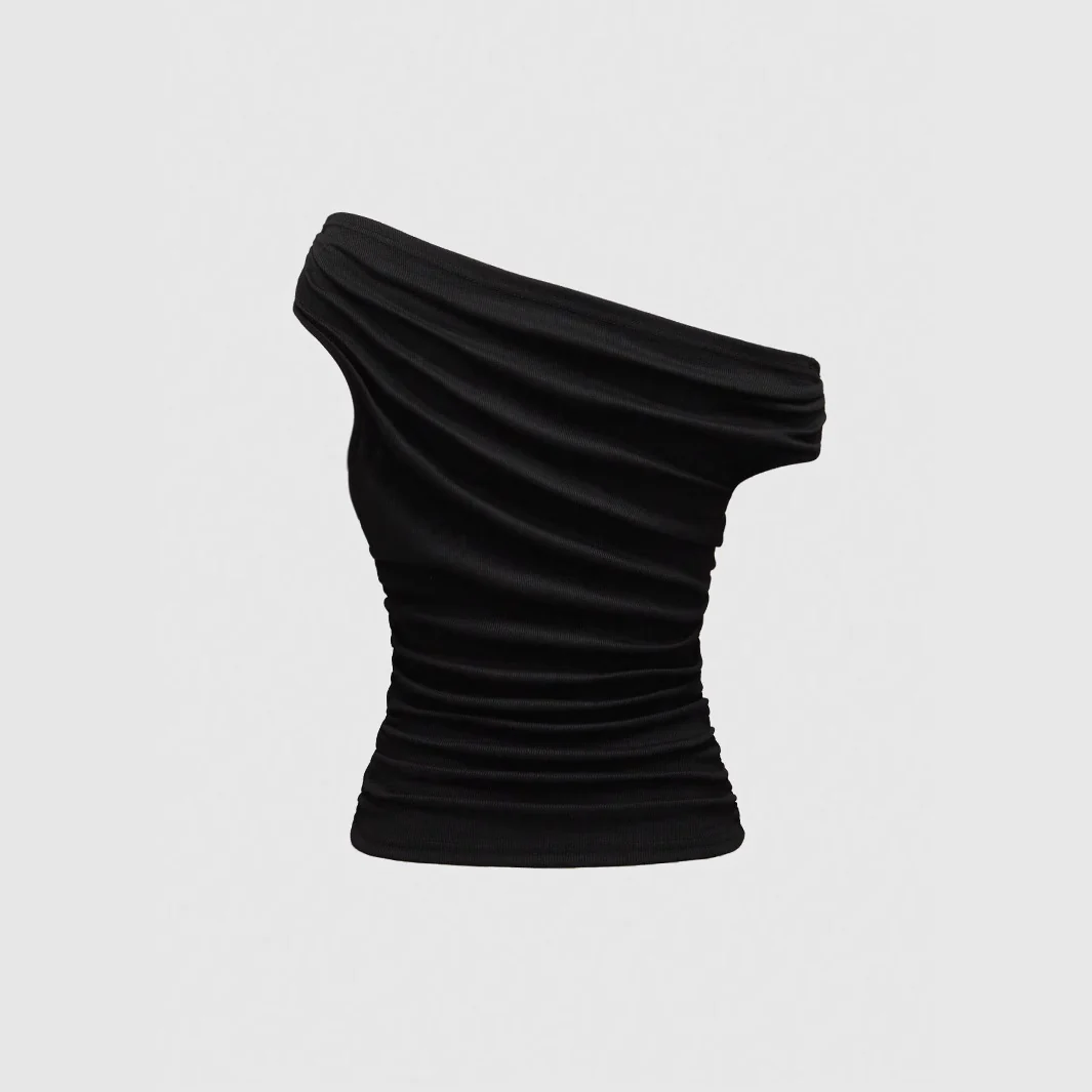 Damen Asymmetrisches Oberteil mit animalischem Design und Strassbesatz WOLFF - Image 4