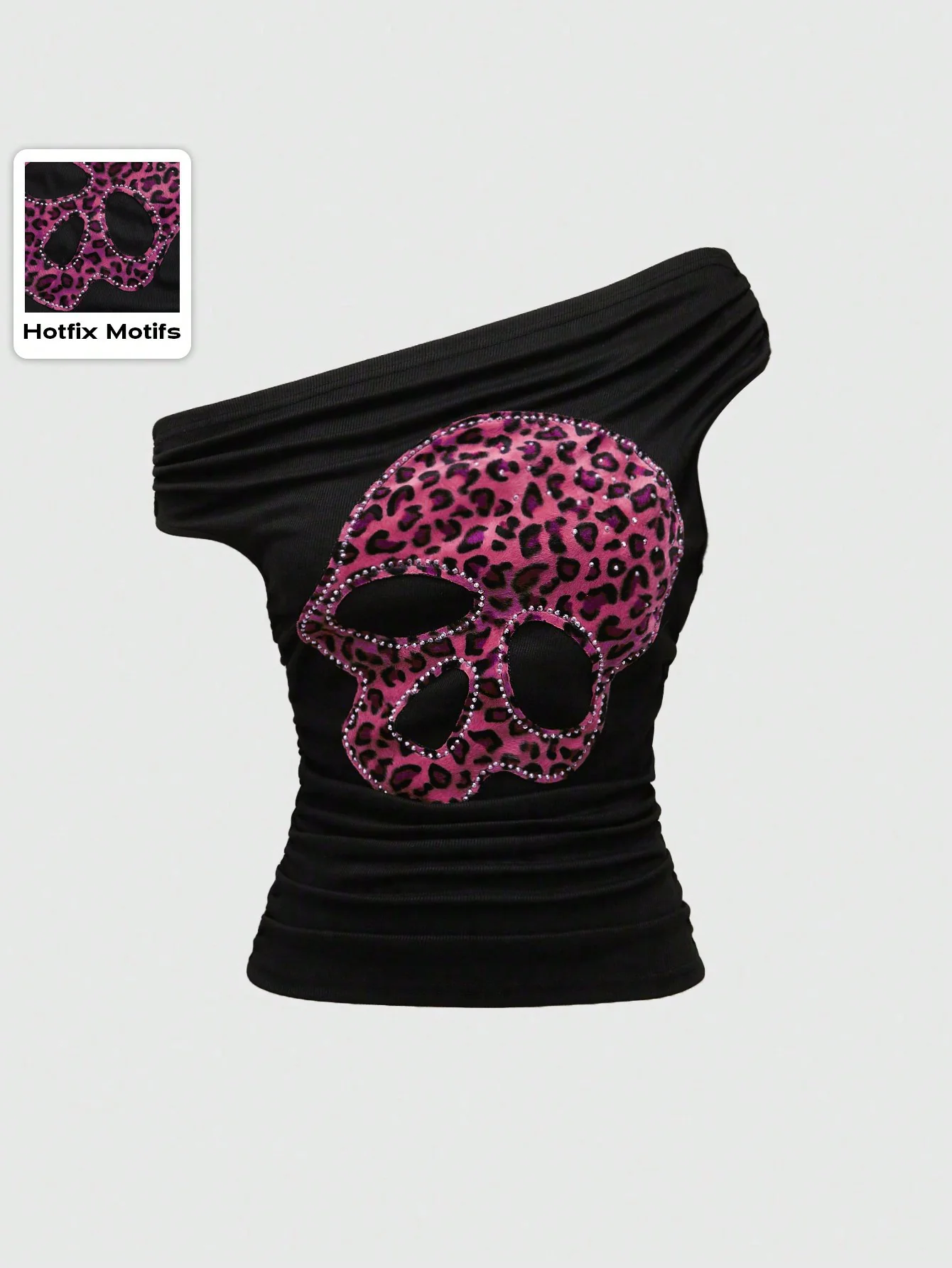 Damen Asymmetrisches Oberteil mit animalischem Design und Strassbesatz WOLFF - Image 8