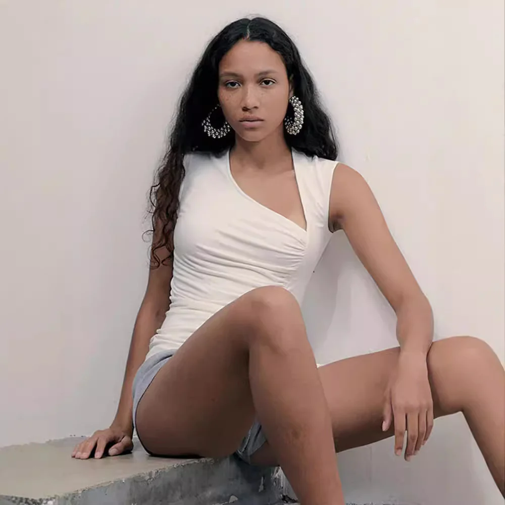 Damen asymmetrisches Top mit Wickeldesign WOLFF - Image 2