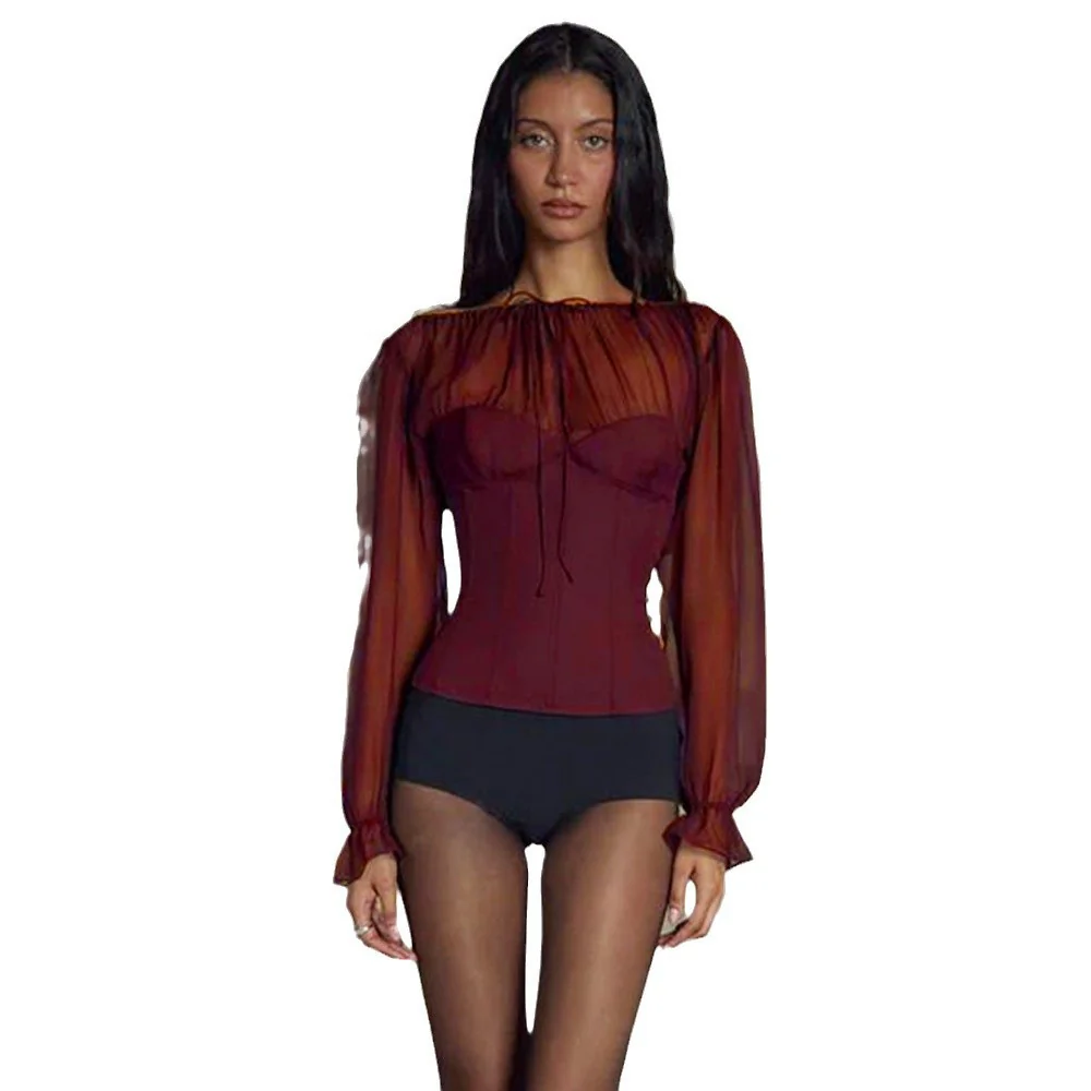 Damen Bluse mit Puffärmel und Herz-Ausschnitt WOLFF - Image 5