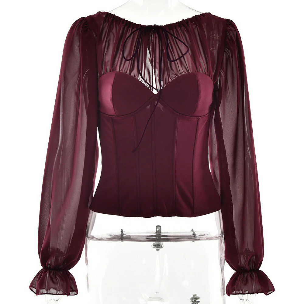Damen Bluse mit Puffärmel und Herz-Ausschnitt WOLFF - Image 6