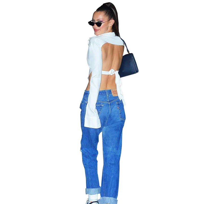 Damen Blusenoberteil mit elegantem Cropped-Schnitt und stilvollem Krawatten-Detail WOLFF - Image 4