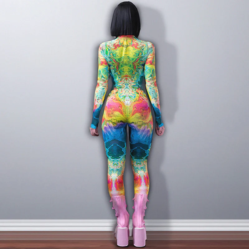 Damen Body mit buntem, künstlerischem Print und langem Arm WOLFF - Image 3