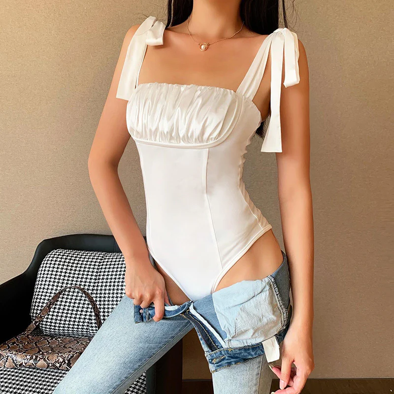Damen Bodysuit mit eleganten Rüschendetails und knopfverstellbaren Trägern WOLFF