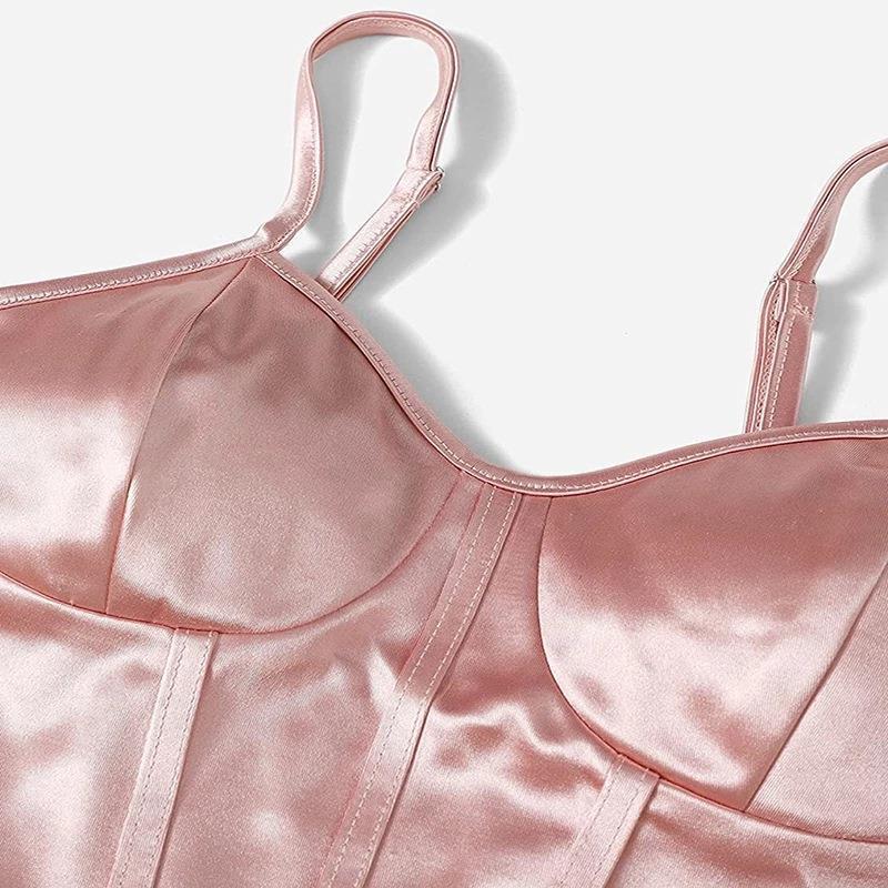 Damen Bustier-Top mit korrektem Schnitt und glänzender Satin-Oberfläche WOLFF - Image 2