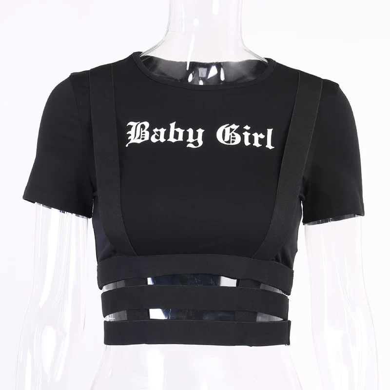 Damen Crop-Top mit einzigartigem Schriftzug und modischem Banddesign WOLFF - Image 6