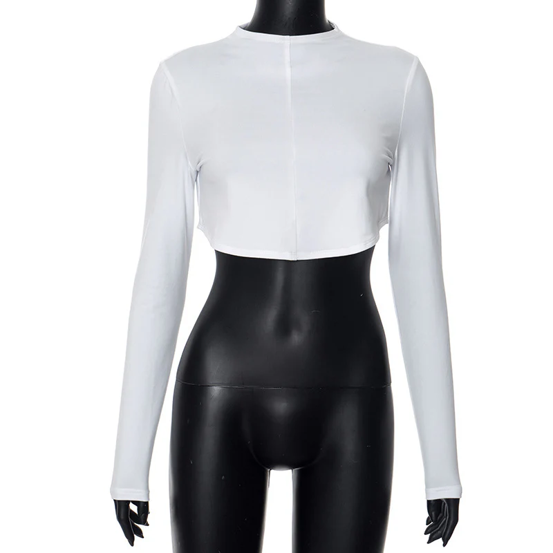 Damen Crop-Top mit sportlichem Design und langen Ärmeln WOLFF - Image 6