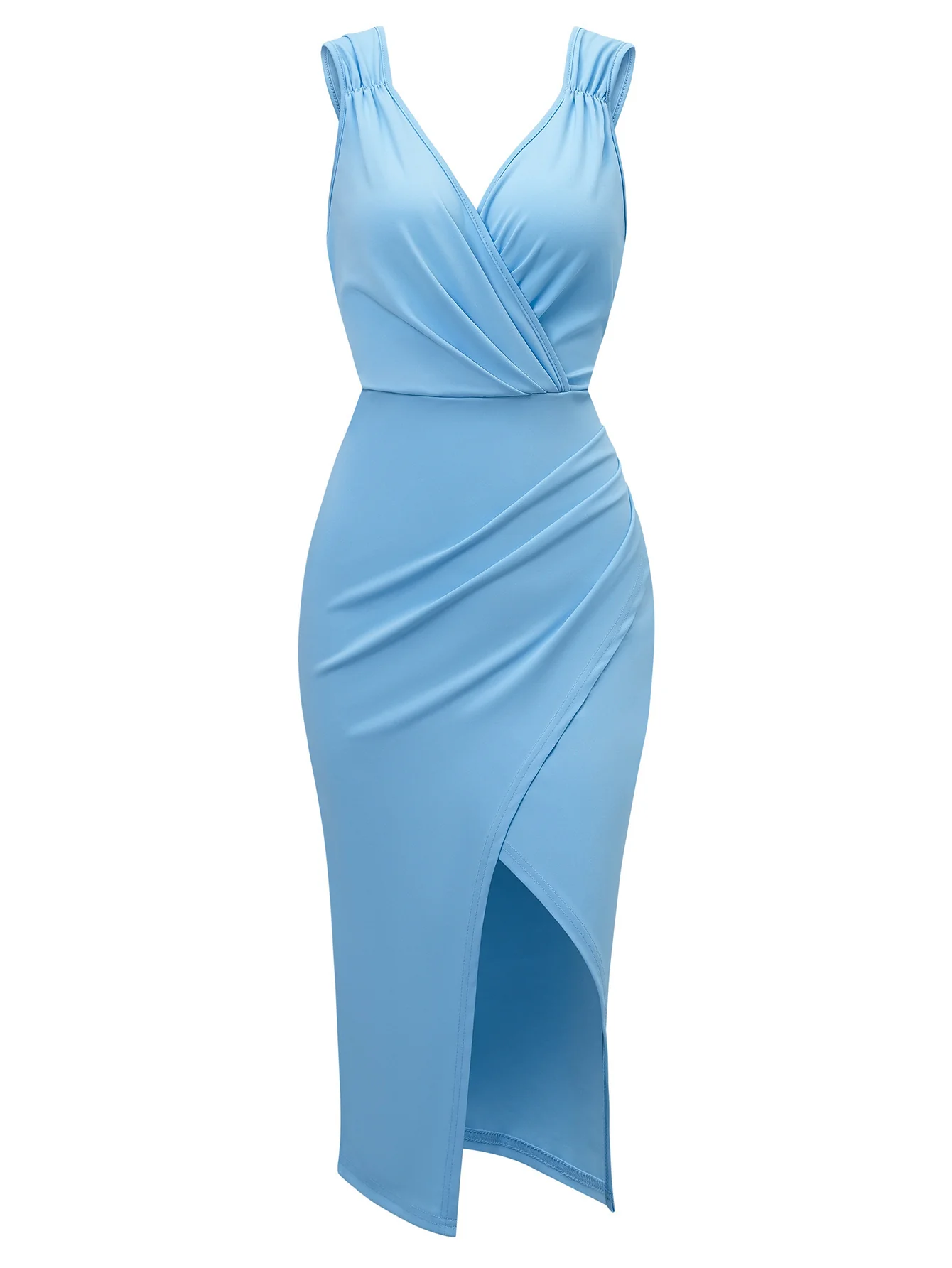 Damen Elegant drapiertes Midi-Kleid mit hohem Beinschlitz WOLFF - Image 7