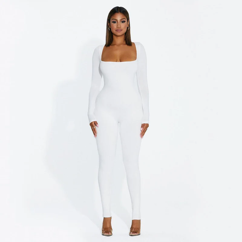Damen Elegant geschnittener Langarm-Jumpsuit mit quadratischem Ausschnitt WOLFF - Image 4