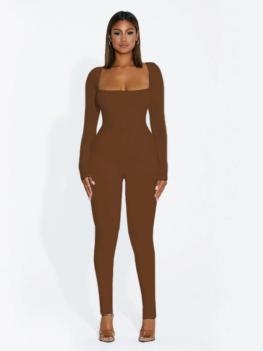 Damen Elegant geschnittener Langarm-Jumpsuit mit quadratischem Ausschnitt WOLFF - Image 6