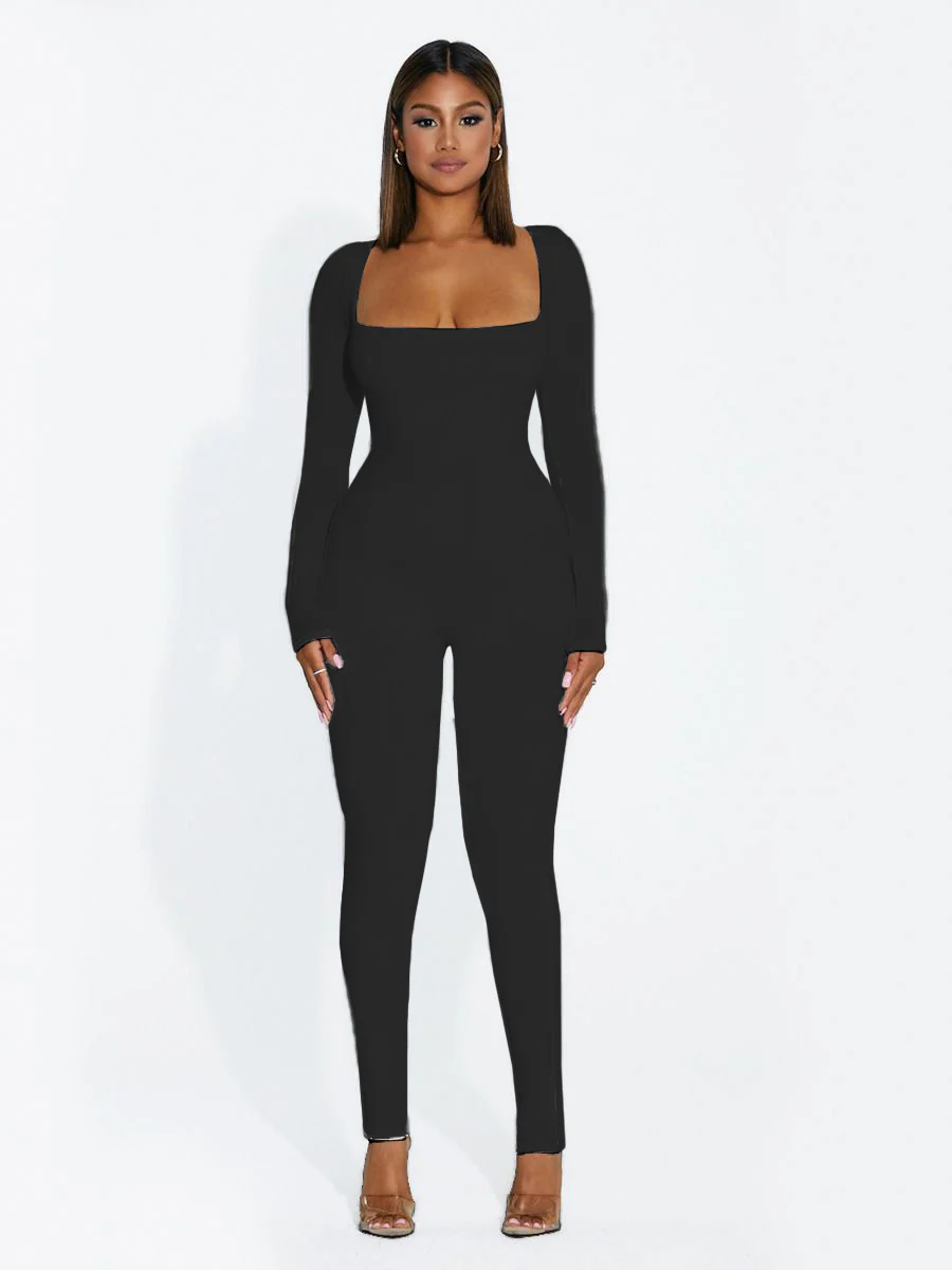 Damen Elegant geschnittener Langarm-Jumpsuit mit quadratischem Ausschnitt WOLFF - Image 7