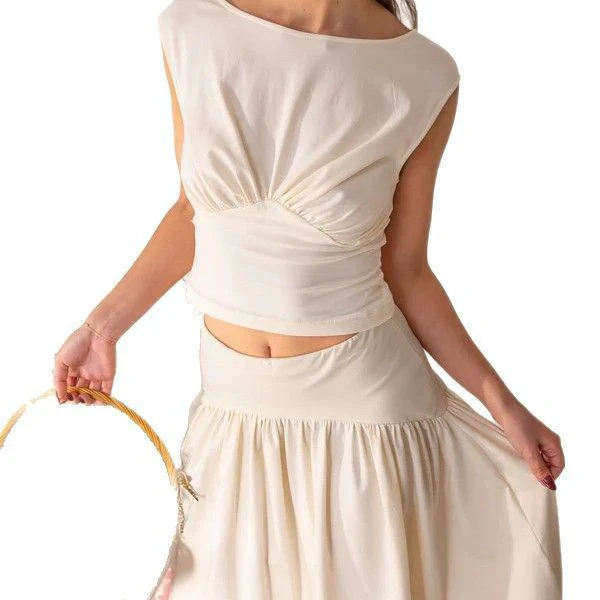 Damen elegantes Crop-Top und Wickelrock-Set WOLFF - Image 5