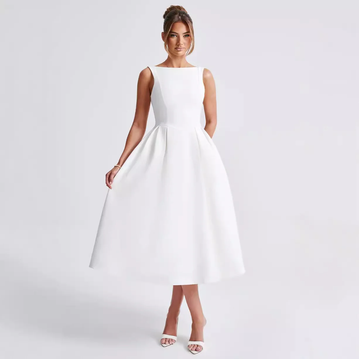 Damen Elegantes Kleid mit tailliertem Oberteil und fließendem Rock WOLFF - Image 4