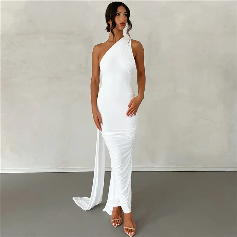 Damen Elegantes Maxi-Kleid mit asymmetrischem Design und eleganter Schleppe WOLFF - Image 9