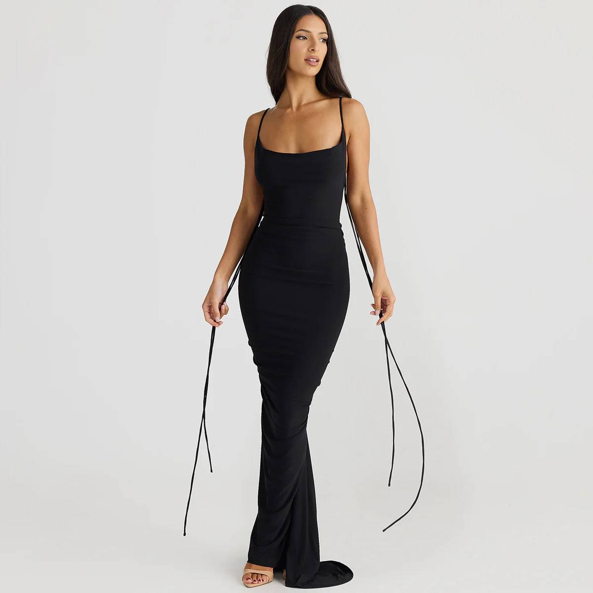 Damen elegantes Maxikleid mit verstellbaren Schnürdetails WOLFF - Image 7