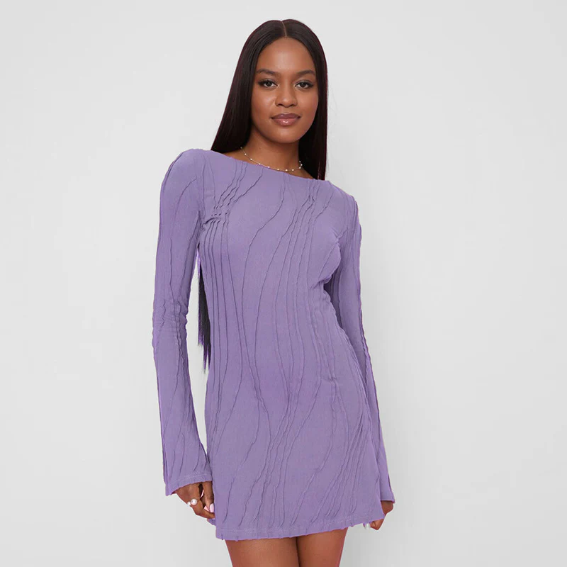 Damen Elegantes Minikleid mit strukturiertem Design und langen Ärmeln WOLFF - Image 7