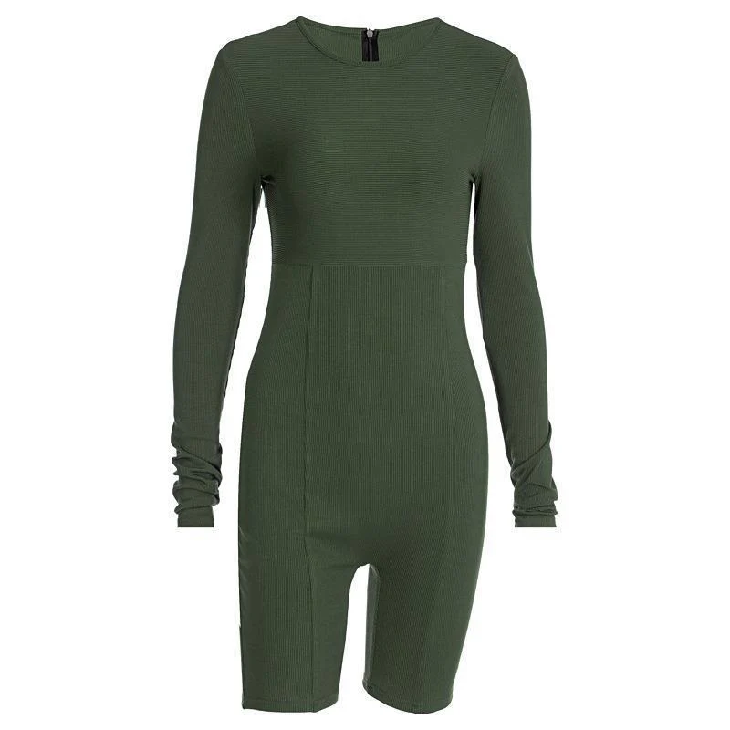 Damen figurbetonter Jumpsuit mit langem Arm und stylishen Rippdetails WOLFF - Image 5