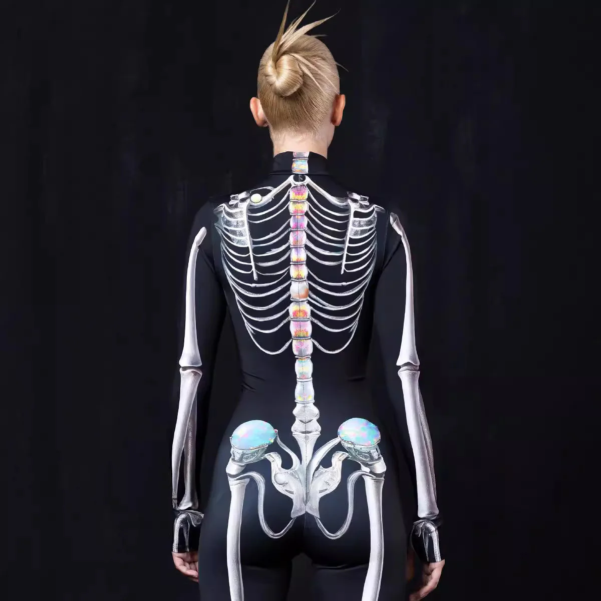 Damen Figurbetontes Jumpsuit mit Skelett-Design WOLFF - Image 3