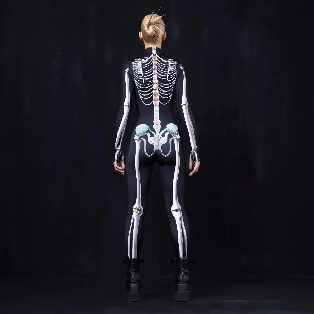 Damen Figurbetontes Jumpsuit mit Skelett-Design WOLFF - Image 4