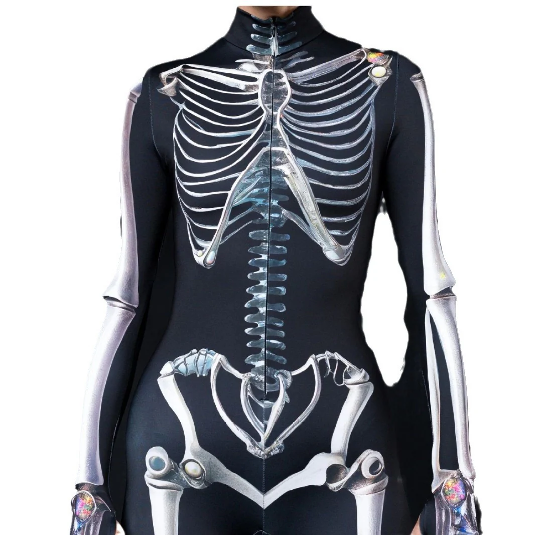 Damen Figurbetontes Jumpsuit mit Skelett-Design WOLFF - Image 5