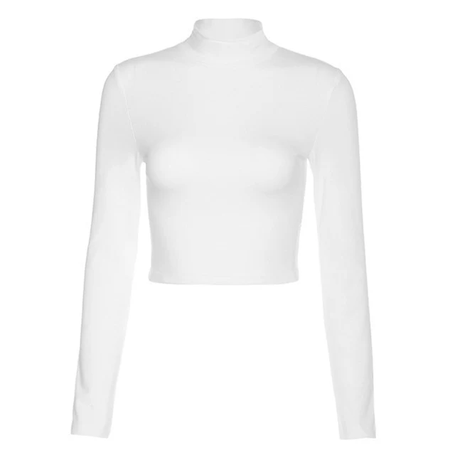 Damen figurbetontes Langarm-Crop-Top mit hohem Kragen und elastischem Bund WOLFF - Image 7
