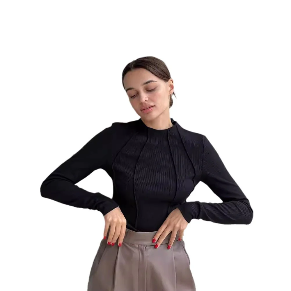 Damen figurbetontes Langarmshirt mit elegantem Rippdesign WOLFF - Image 5