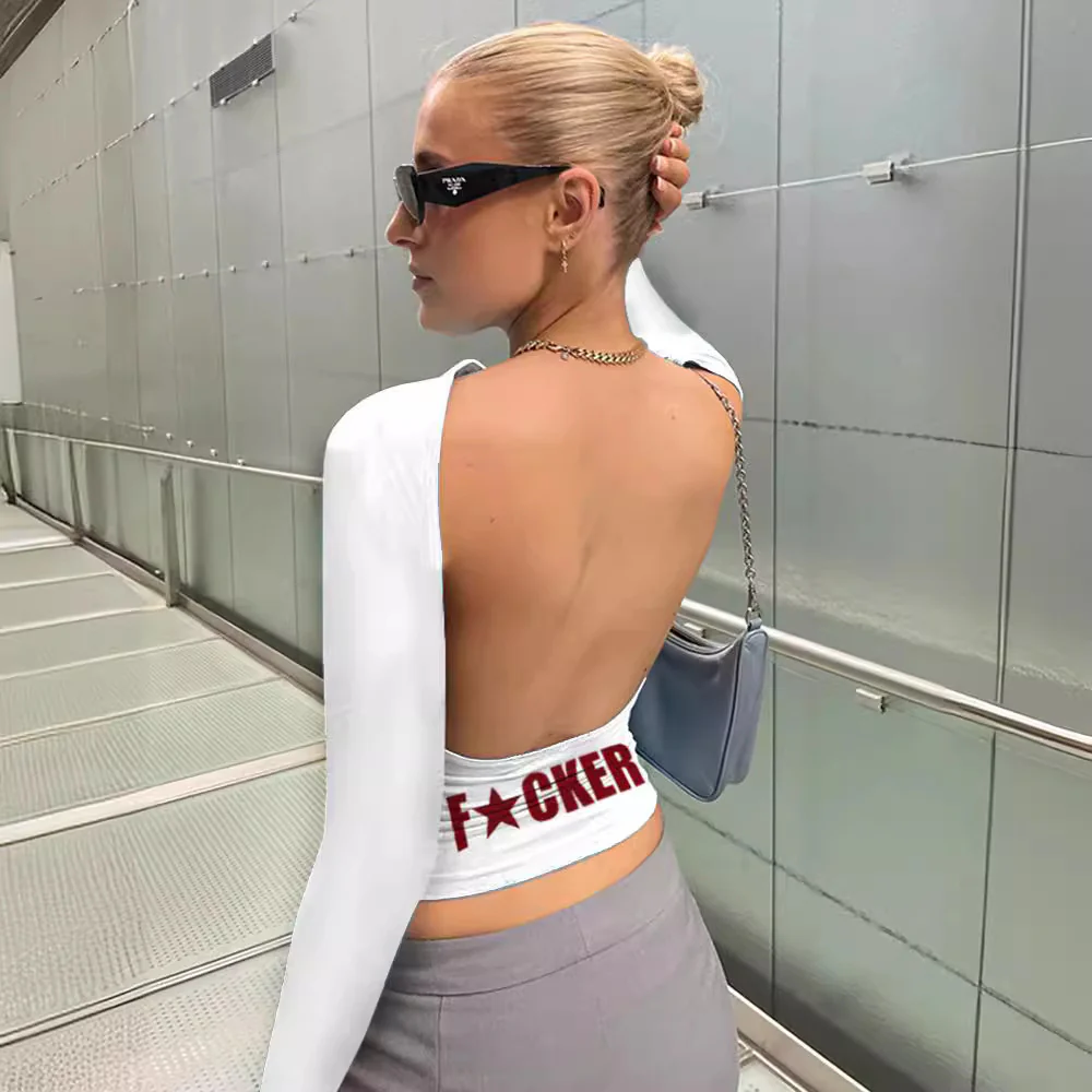 Damen figurbetontes Langarmshirt mit kreativem Schriftzug WOLFF - Image 4