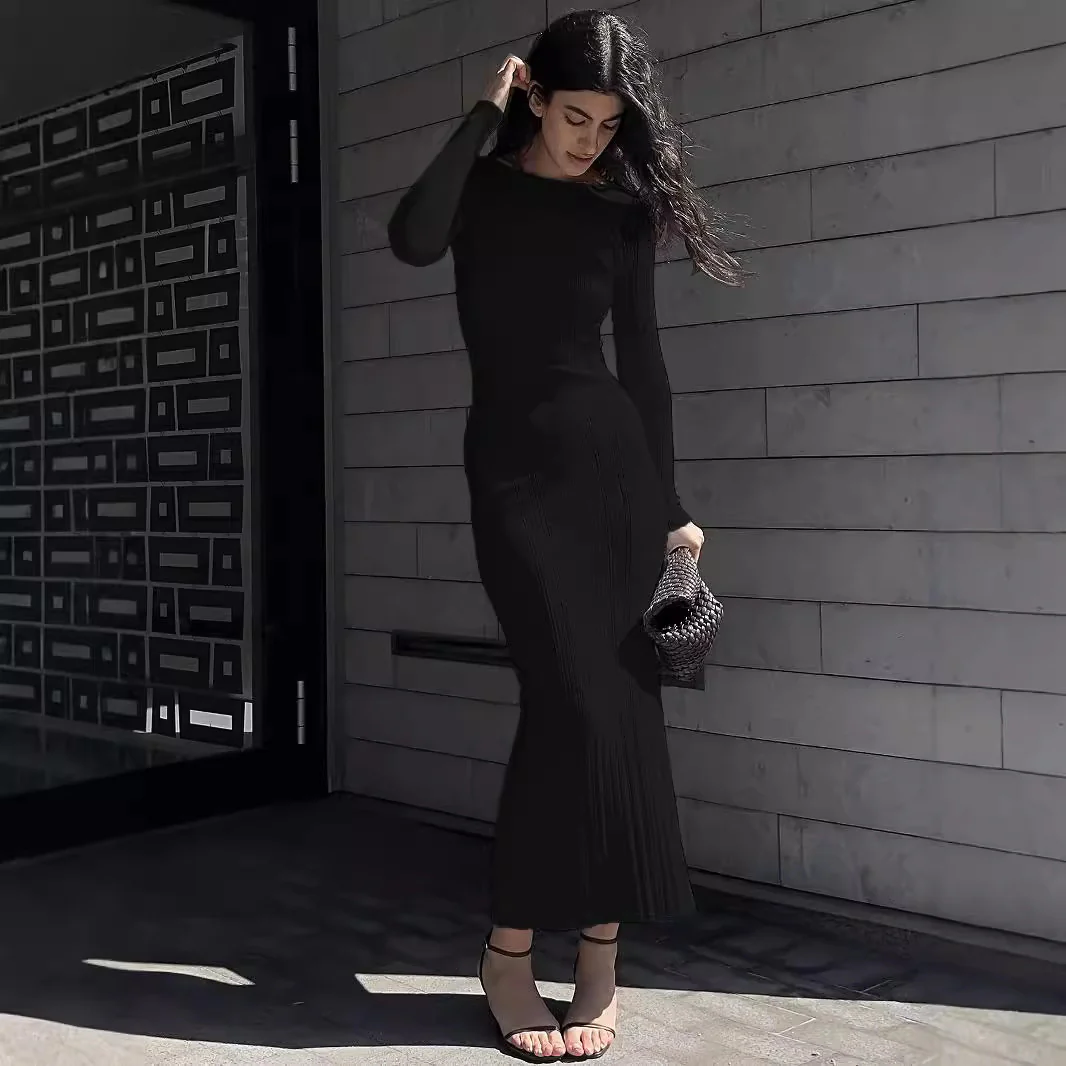 Damen figurbetontes Maxikleid mit elegantem Rippendesign WOLFF - Image 3