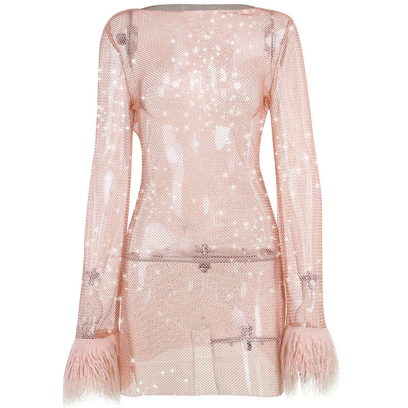 Damen Glitzerndes Netzkleid mit Puffärmeln WOLFF - Image 5