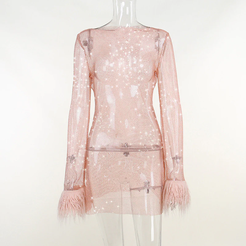 Damen Glitzerndes Netzkleid mit Puffärmeln WOLFF - Image 6