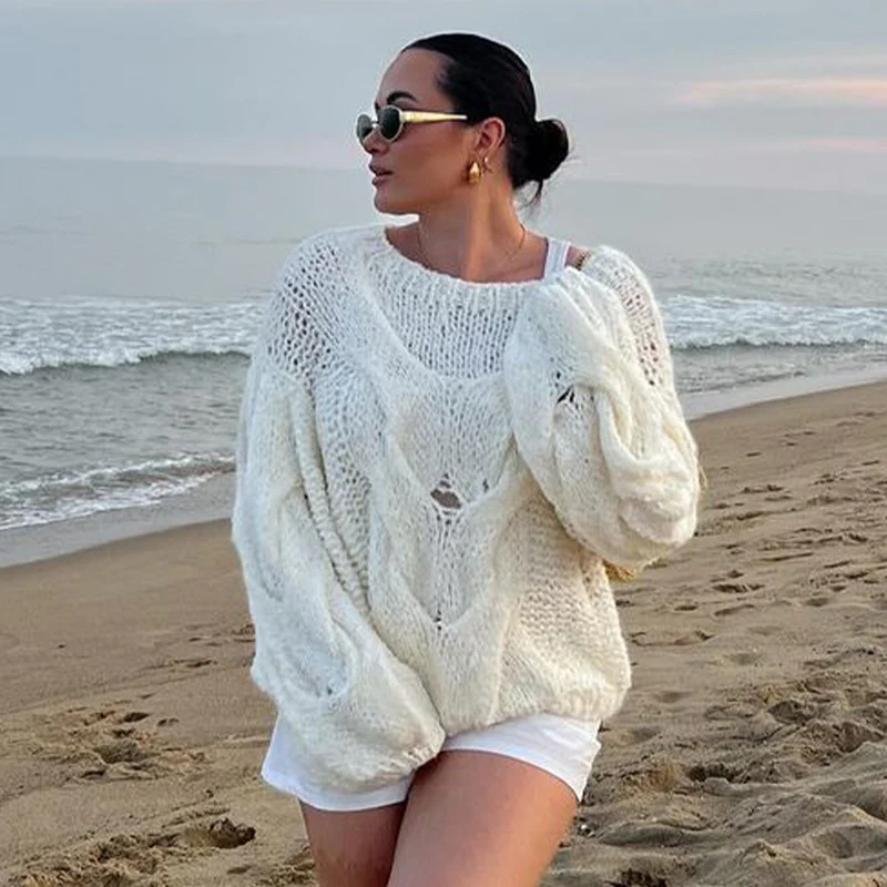 Damen Grobstrick Pullover mit oversized Schnitt und lässigem Design WOLFF - Image 7