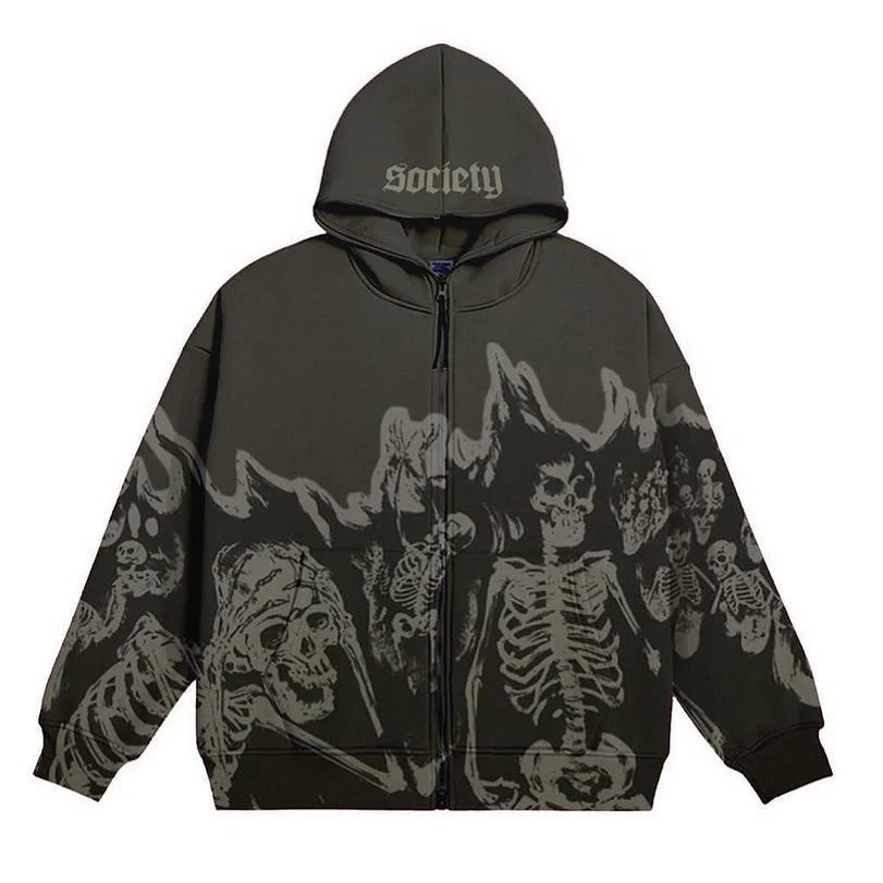 Damen Kapuzenjacke mit einzigartigem Skelettdruck und hohem Tragekomfort WOLFF - Image 3
