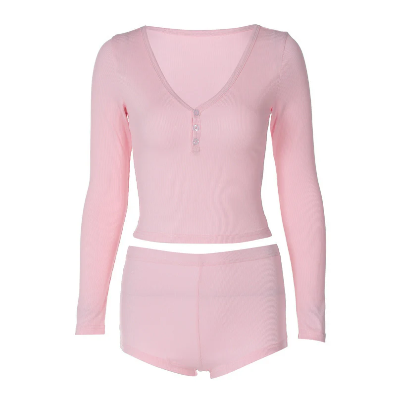 Damen Komfortables Langarm-Oberteil und Shorts Set WOLFF - Image 5