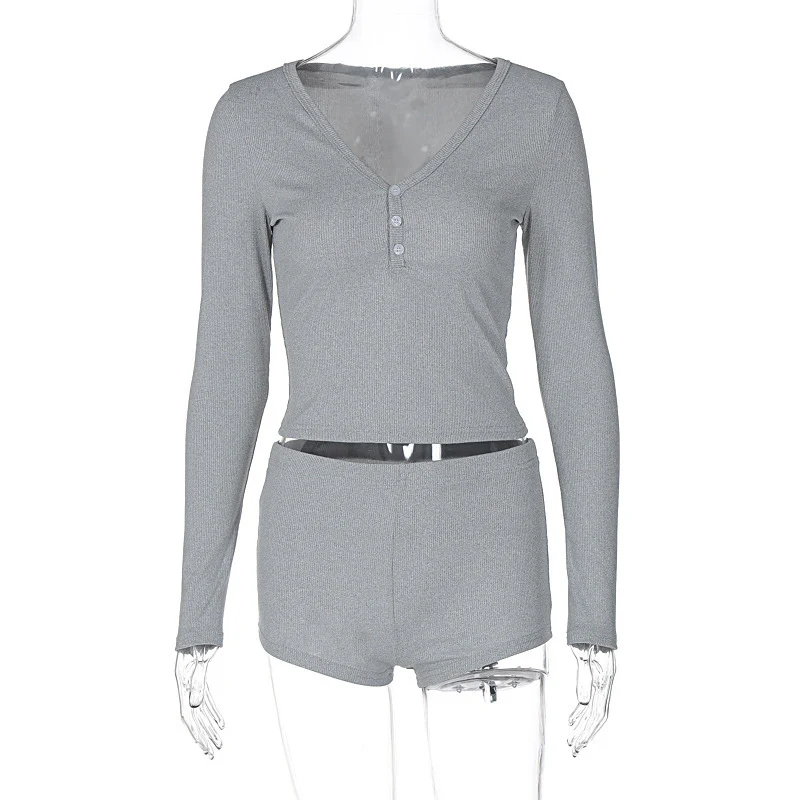 Damen Komfortables Langarm-Oberteil und Shorts Set WOLFF - Image 6