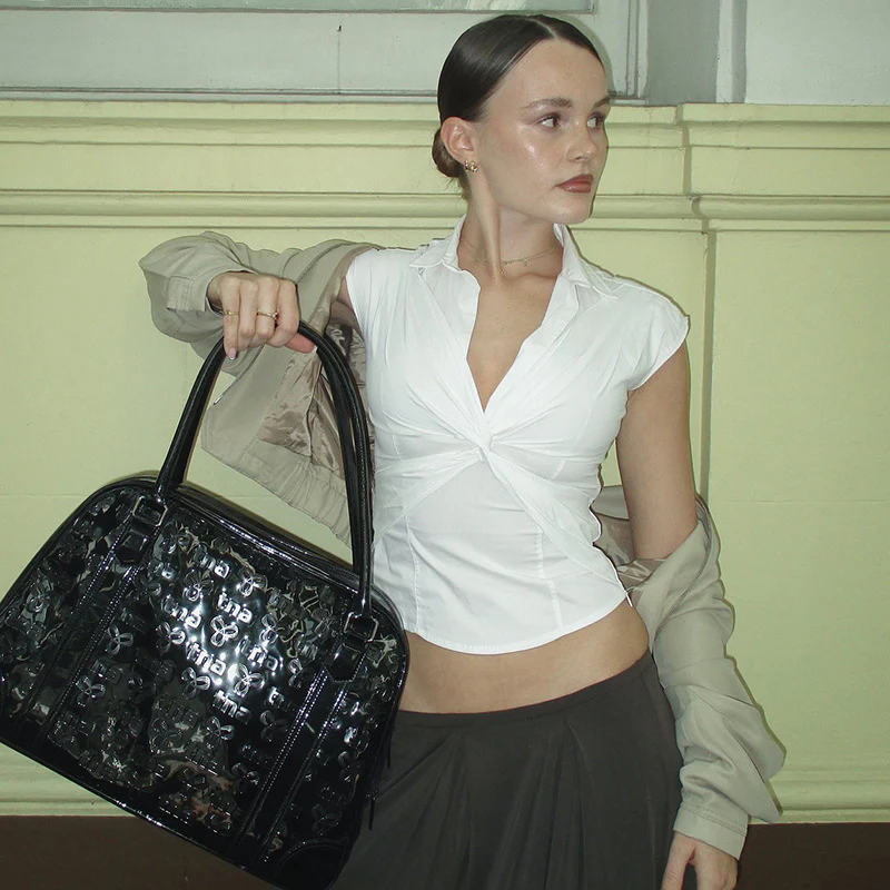 Damen Kurzarmbluse mit innovativem Wickeldesign WOLFF