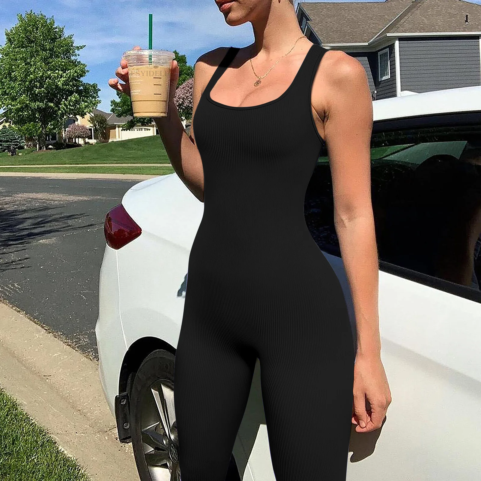 Damen Langarm-Jumpsuit mit schmalem Schnitt und Rippstruktur WOLFF - Image 6