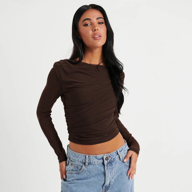 Damen Langarmshirt mit raffiniertem Wickeldesign WOLFF - Image 3