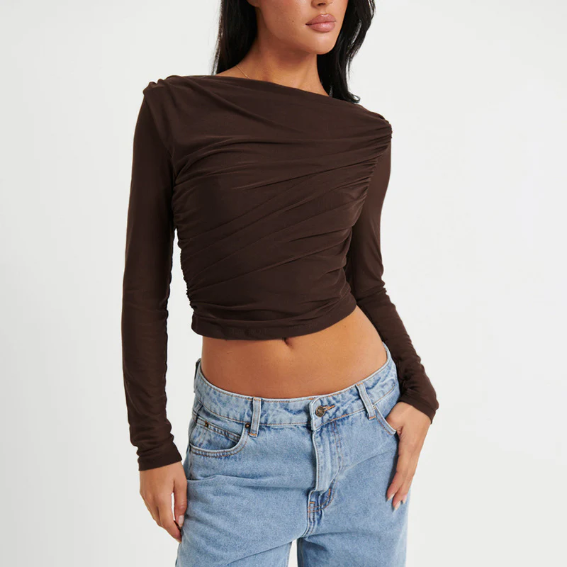 Damen Langarmshirt mit raffiniertem Wickeldesign WOLFF - Image 4