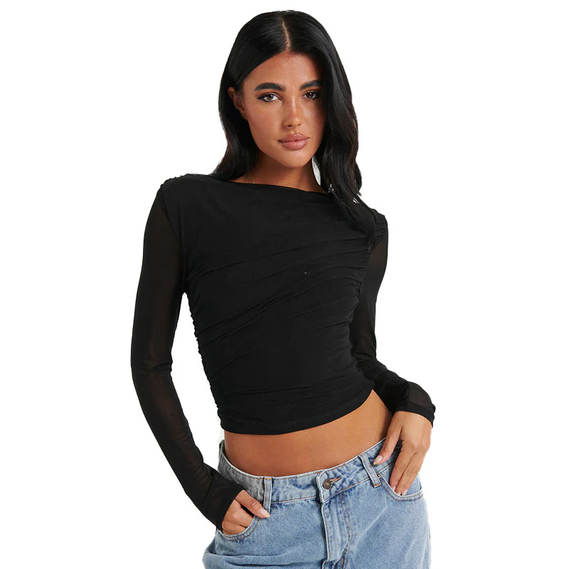 Damen Langarmshirt mit raffiniertem Wickeldesign WOLFF - Image 5