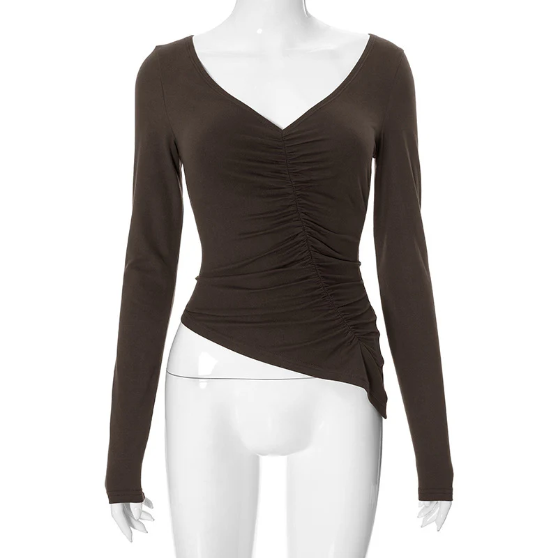 Damen Langarmshirt mit raffinierter Drapierung und tiefem V-Ausschnitt WOLFF - Image 6
