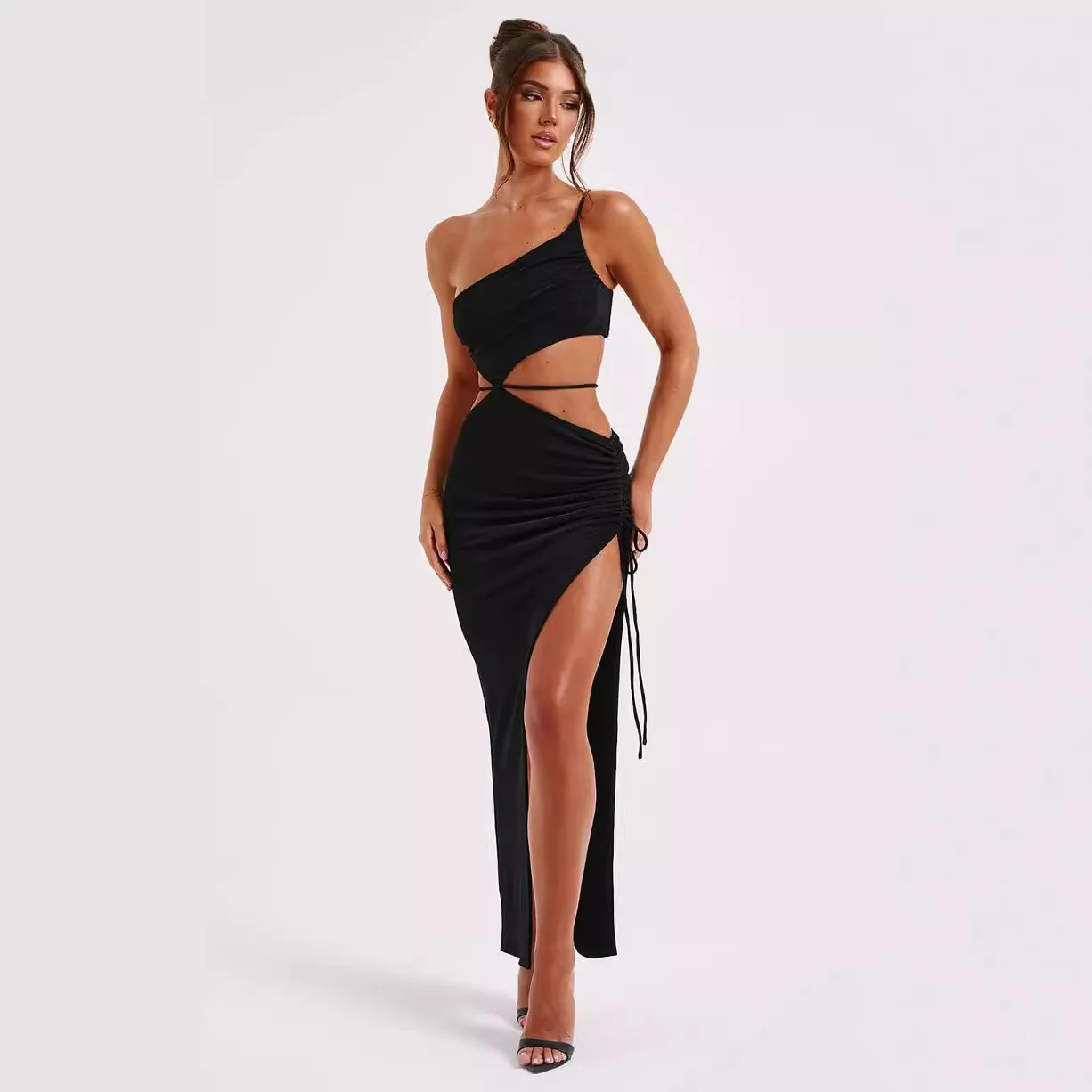 Damen Maxikleid mit asymmetrischem Design und raffinierten Raffungselementen WOLFF - Image 3