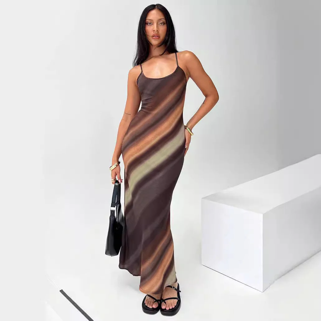 Damen Maxikleid mit elegantem Farbverlauf und schmalen Trägern WOLFF