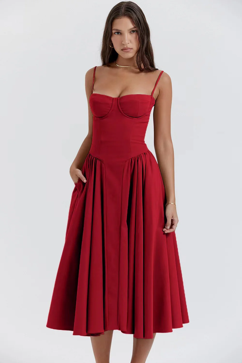 Damen Maxikleid mit elegantem Herzausschnitt und schwingendem Rock WOLFF - Image 7