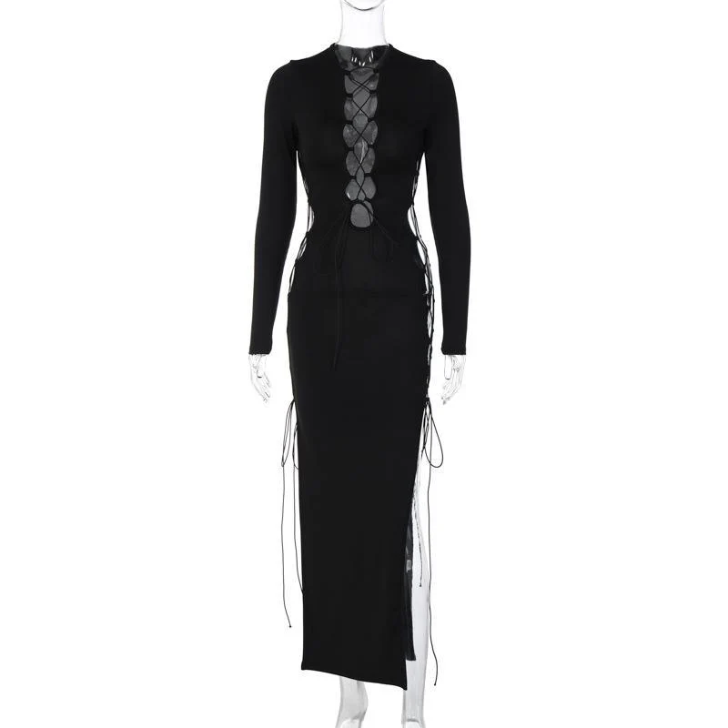 Damen Maxikleid mit raffinierten Schnürdetails und seitlichen Schlitz WOLFF - Image 6