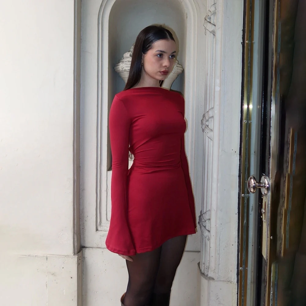 Damen Minikleid mit elegantem Rundhalsausschnitt und charmanten ausgestellten Ärmeln WOLFF - Image 4