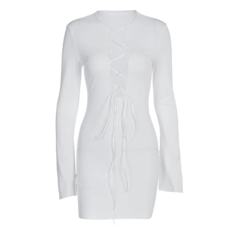Damen Minikleid mit raffinierter Schnürungsdetail und langem Ärmel WOLFF - Image 5