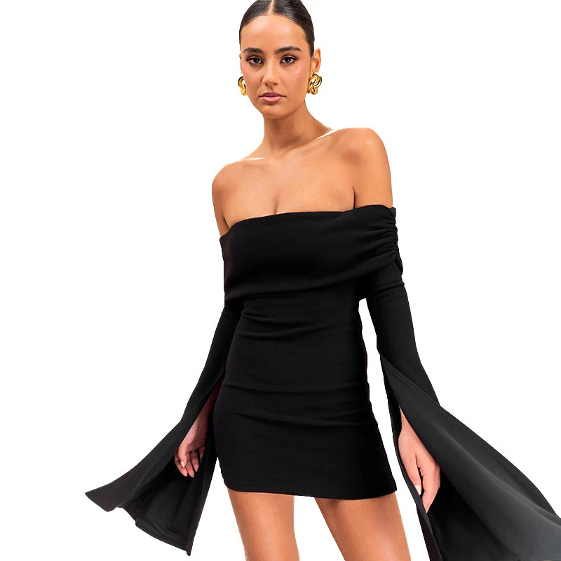 Damen Minikleid mit schulterfreiem Design und eleganten Volantärmeln WOLFF - Image 5